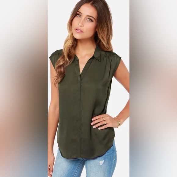 LULUS Prep It Up Olive Green Top Size Small - Picture 1 of 8